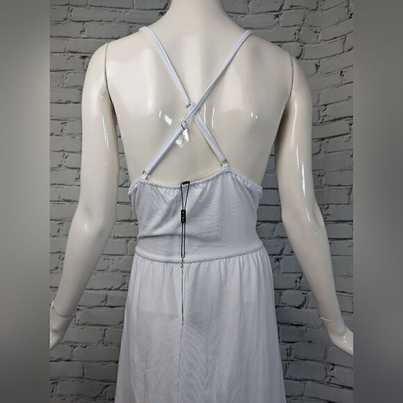 Faux wrap maxi dress, white jersey long dress size XL NWT - Picture 6 of 7